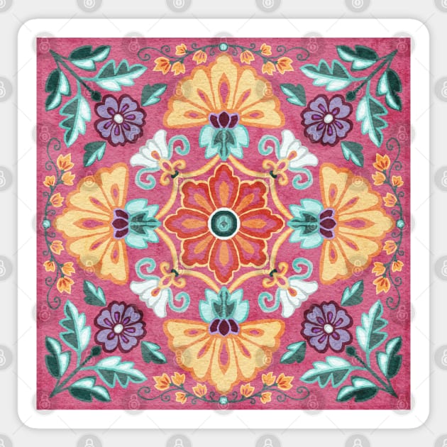 Garden Mandala - rose Sticker by AprilAppleArt